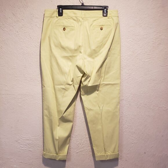 Talbots Pants Womens 10 Yellow Weekend Chino Stretch Pockets Skinny Leg Casual - Picture 5 of 9